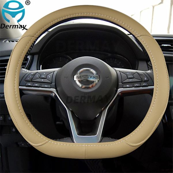 D-format rattöverdrag i PU-läder för Nissan Rogue/Rogue Sport 2016 2017 2018 2019 2020 X-Trail 2017-2020 bilstyling Beige