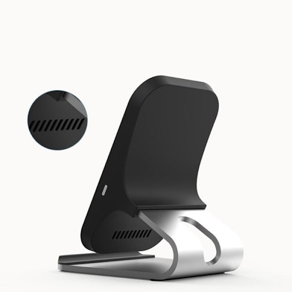 Snabb trådlös laddare, aluminiumlegering, Qi-induktionsladdare kompatibel med Samsung Galaxy Note 8 / S8 Plus / Iphone 8 / Plus / X