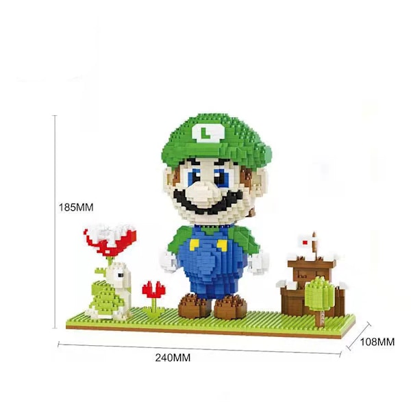 Röd superflygande ma bros modell mikrobyggstenar tegelstenar set tecknad anime figurer leksak för barn present N With Box