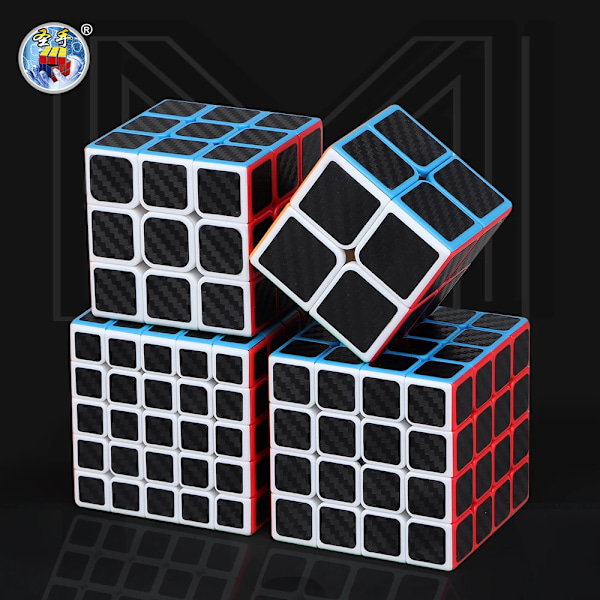Sengso Speed Cube 2X2 3X3 4X4 5X5 Kolfiber Sticker Magic Cubo Rubick Profession Pussel Hög Kvalitet Barn Fidget Leksaker 2x2