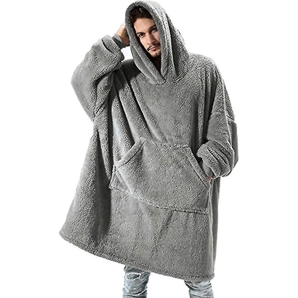 Bärbar filt huvtröja för vuxna kvinnor män, överdimensionerad fluffig fleece plysch mysiga huvtröjor filt tröja med stor ficka Födelsedagspresent för kvinnor Gi