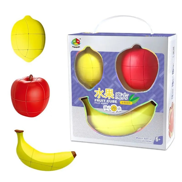 Fanxin Fruktkub Banan Äpple Päron Apelsin Citron Persika Stickerless Cubo Magico Pedagogiskt Pussel Julklappsidé Pear