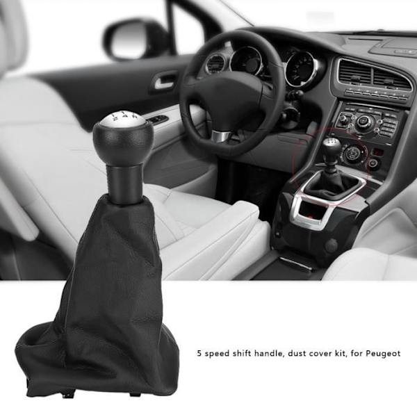 Växelspaksknopp med damask för kompatibel med Peugeot 207 -307-406 -Abi
