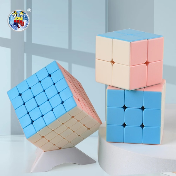 Sengso Speed Cube 2X2 3X3 4X4 5X5 Macaron-serie Stickerless Magic Cubo Rubick Profession Pussel Högkvalitativa Fidget Leksaker för Barn Pyramid
