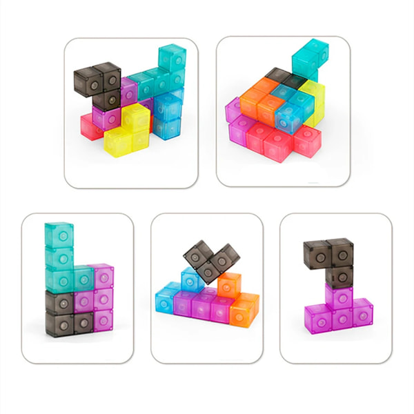 Magnetisk Ruban Kub 3D Twist Byggklossar Pussel Kub Klassrum Speed Cube För Barn Clear