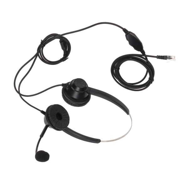 Kundtjänst Headset brusreducerande RJ9-kontakt Binaural trådad telefonhörlur med mikrofon för VOIP-telefoner