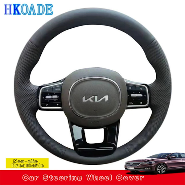 Skräddarsydd mikrofiberläder DIY rattöverdrag för Kia Carnival IV 2021 2022 2023 Volant biltillbehör interiör