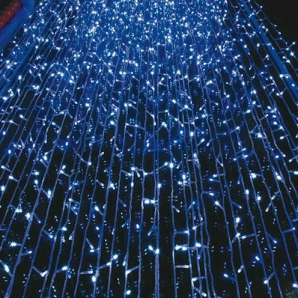Blå Ljusslinga 22M 200 Leds 8 Lägen Solenergi För Utomhusdekoration Jul Bröllopsfest Kväll