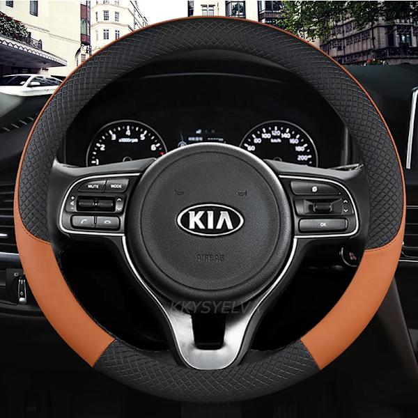 Mikrofiberläder rattöverdrag för bil 38cm 15\" för Kia Niro Niro EV SUV 2016 2017 2018 2019 2020 2021 biltillbehör Orange