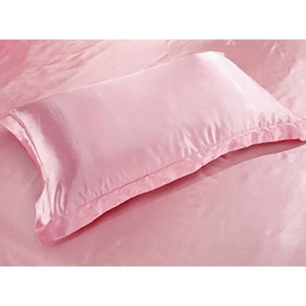 4-delat sängklädesset Sidentäcke 220 X 240 cm Lakan 230X240 cm med 2 örngott 48X74 cm Lyxigt blekrosa Pale pink