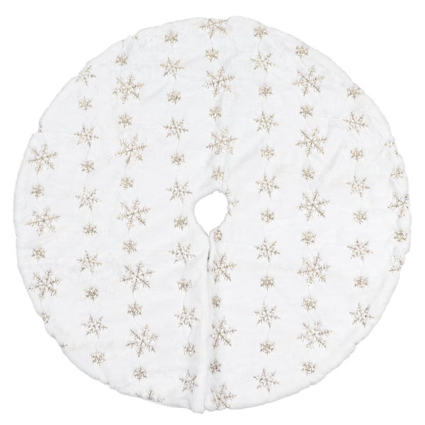 35,4 tommer juletreskjørt rund form Myk Komfortabel hvit juletrestativmatte for hjemmebutikk Golden