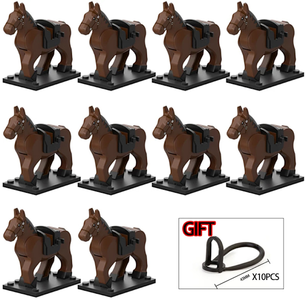 10 st/paket medeltida riddare romersk rohan krigshäst djurbyggstenar actionfigurer leksaker för barn present koruit xp1007-1016 XP1013(10PCS)