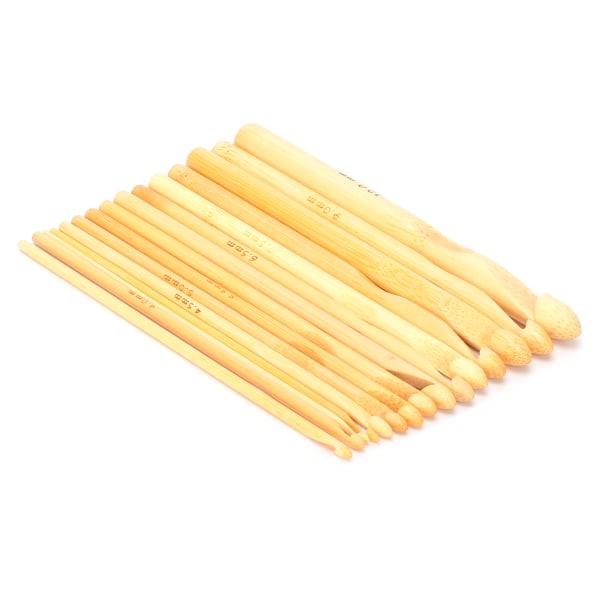 16 stk bambus hæklenåle strikkepinde væveværktøj tilbehør til begyndere