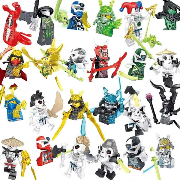 Ninja Masters of Spinjitzu Jay Cole Kai Zane Lloyd Mini Dockfigur Byggstenar Leksaker för Barn Present 24pcs set(.103)