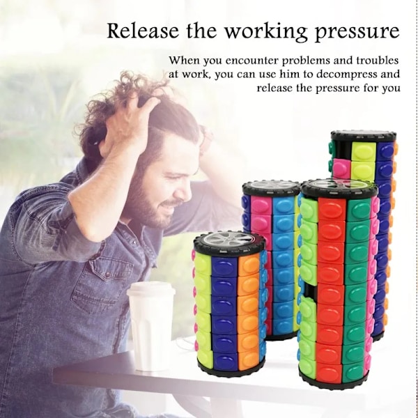 Magisk Kub Stressreducerare Tredimensionella Leksaker Torn Rubix Kub Intellektuella Fidget Leksaker Speed Cubes Infinity Cube Skrivbordsleksaker Level 7 66g