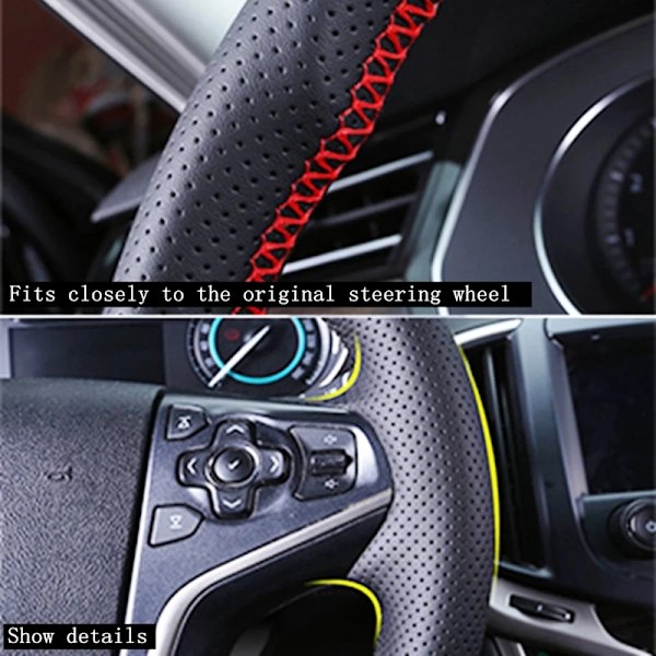 Skräddarsydd DIY-rattöverdrag i mikrofiberläder för Audi Q7 2012-2015 Q3 Q5 2013-2016 A4 (B8) 2014 2015 A6 (C7)