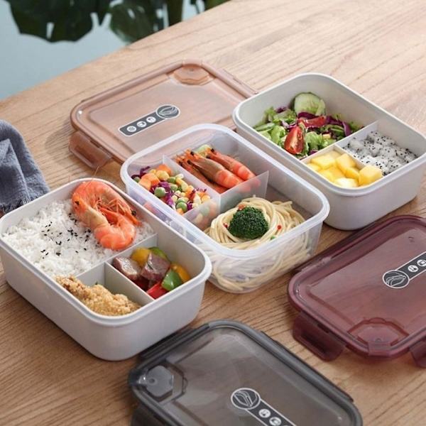 Färsk Förvaringslåda, Lunchlåda Med Förseglat Fack, Bärbar Lunchlåda För Studenter, Röd, 1300 Ml-Mcj