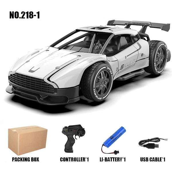 RC-bil i metall 1/24 4WD RC-drifttävlingsbil 2,4G terräng radiostyrd bil elektronisk fjärrkontroll hobbyleksaker 218A-WHITE-1B