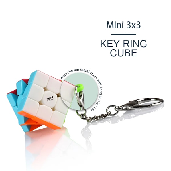 Mini 3X3 Nyckelring Kub Fidget Leksaker Cubo Magico Pussel Ivy Nyckelring Stickerless Pyraminx Nyckelring Mini 3x3 Keycha