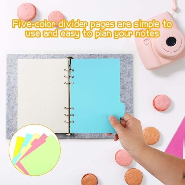 A5 Ark, 120 Sidor Blankt Papper + Linjerat Papper + Prickat Papper, 6 Hål A5 Refill Papper Med 5 Avdelare
