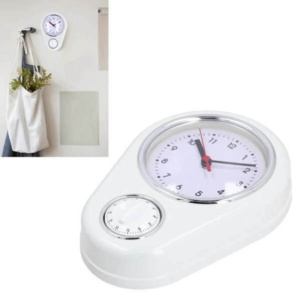 Salutuya 9-tums Timer Väggklocka Salutuya Kökstimer Väggklocka 9-tums Kökstimer, Vit White