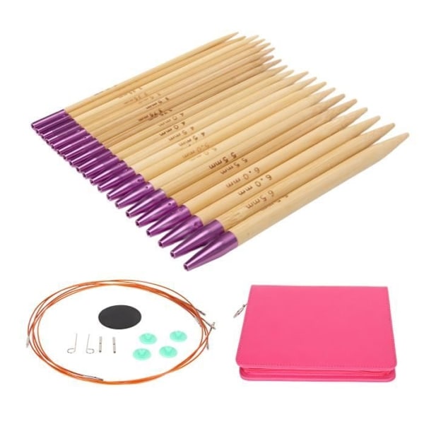 Akozon Rundstickor Set - 10 Utbytbara Storlekar - Tydlig Gravering - Komplett Kit