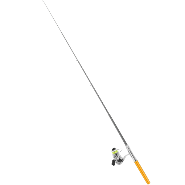 Bærbar minipennformet fiskestang Stanglomme Uttrekkbar fiskestang med snelle hjulgull