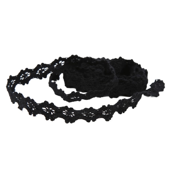 Spetsband bomullstråd 20 yards svarta dekorativa tillbehör för DIY-kläder Presentdekoration