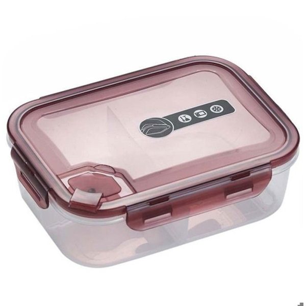 Färsk Förvaringslåda, Lunchlåda Med Förseglat Fack, Bärbar Lunchlåda För Studenter, Röd, 1300 Ml-Mcj