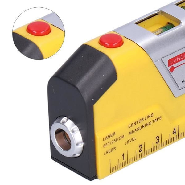 Hurrise Digitalt vattenpass med bubbla, infraröd laser och måttband, hög precision