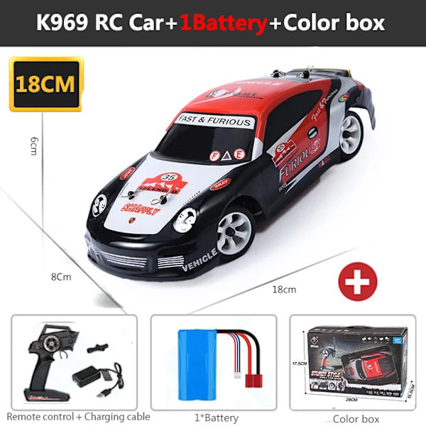 Wltoys K969 1:28 2.4G 4WD RC-bil legering borstad fjärrstyrd racing crawler RTR drifting högkvalitativa leksaker modeller leksaker för barn K969