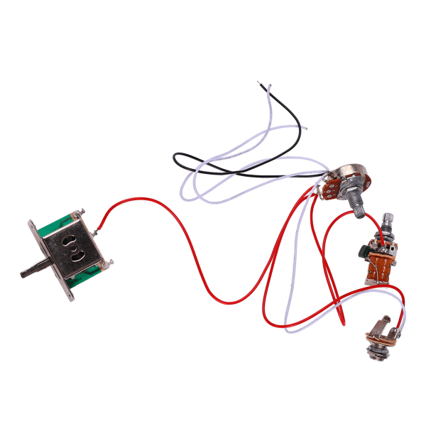 Elektrisk gitarrkabelstammesats 3-vägs vippströmbrytare B500K Potentiometer och 6,35 mm jack förkabelsatt set