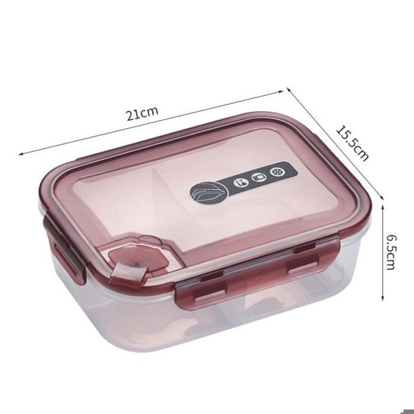 Färsk Förvaringslåda, Lunchlåda Med Förseglat Fack, Bärbar Lunchlåda För Studenter, Röd, 1300 Ml-Mcj