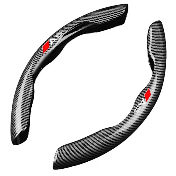 Rattskinnsöverdrag i kolfiber svart för Audi A1 A3 A4 A5 A6 A7 A8 Q3 Q5 Q7 Q8 tillbehör logotyp A1