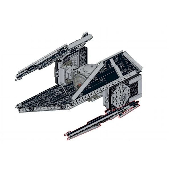 418 delar Tie Interceptor Defender MOC byggstenar Imperial Fleet Emperor Royal Guard Fighters DIY tegel rymdsamling leksaker 418Pcs Parts QR Code PDF Guide