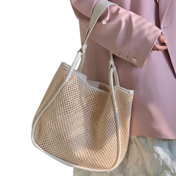 Strandväska, Mesh, Beige