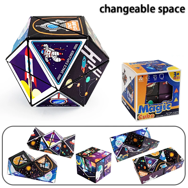 Tredimensionell Varierande Magisk Kub Anti-Stress Leksak Geometri Oändlig Magnetisk Föränderlig Kub Barn Ångestdämpare Fidget Leksaker C