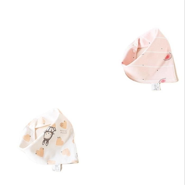 Aqsacokiya 5-pack Baby Bandana Haklappar - Justerbar Knapp - 100% Bomull - Pojkar Och Flickor Mode 5 different colors