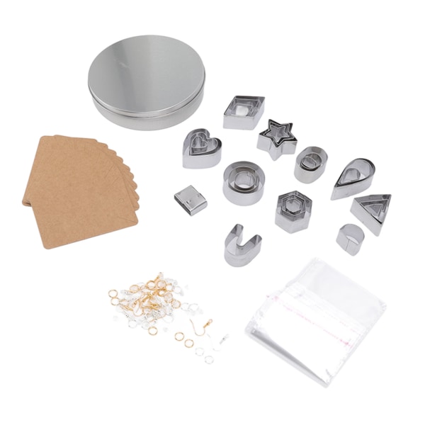 127 stk Polymer Clay Cutters Sæt rustfrit stål DIY Håndværk Polymer Clay øreringesæt med jernkasse til DIY Craft Clay