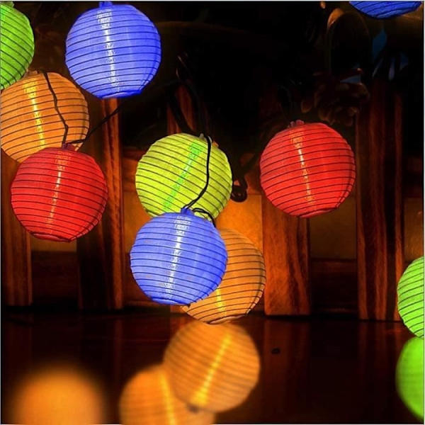Solarslinga 5,3M 20Leds - Varumärke - Utomhus Boll Led Flerfärgad Papperslykta - Vattentät