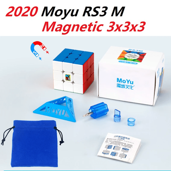 Rs2/3/4M Maglev 3X3 2X2 4X4 Magnetisk Magisk Kub 3 Gånger;3 Professionell 3X3X3 Hastighetspussel Barn Fidget Leksak Magnet Cubo Magico RS3M magnetic cube(.101)