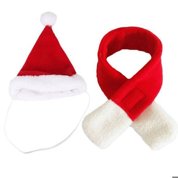Valp Julhatt Med Halsduk, Röd, L