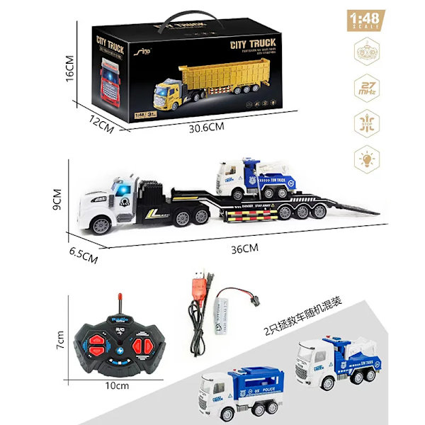 1/48 4-kanals trådlös fjärrstyrd ingenjörslastbil tung transportbil stor lastbil tippbil pojkleksak QH200-17D