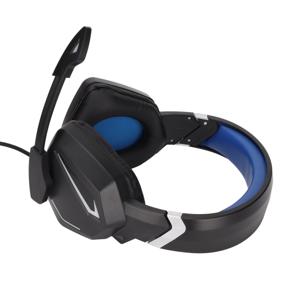 Gaming-hodetelefoner Stereo RGB-lys Memory Foam-øreklokker 3,5 mm USB-kablet over-øre-hodesett med mikrofon for PS4 PC-mobiltelefon