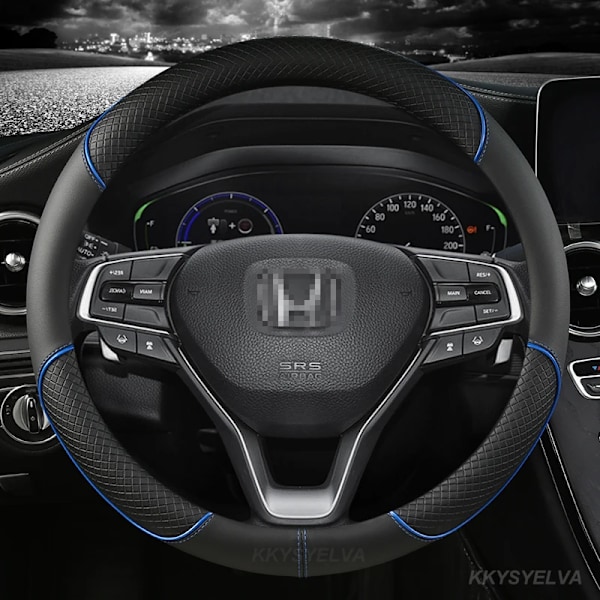 Mikrofiberläder rattöverdrag för Honda Civic CRV XRV Accord 2016 ~ 2019 2021 10:e generationen, högkvalitativa biltillbehör BLUE