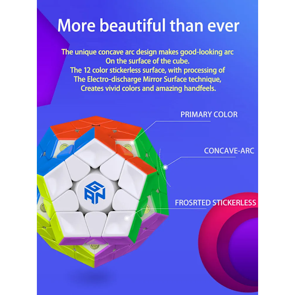 Megaminx M 3X3 Magnetisk Speed Cube Stickerless Professionell Megaminx Magic Cube 12 Speedcube Twisty Puzzle Leksaker Stickerless