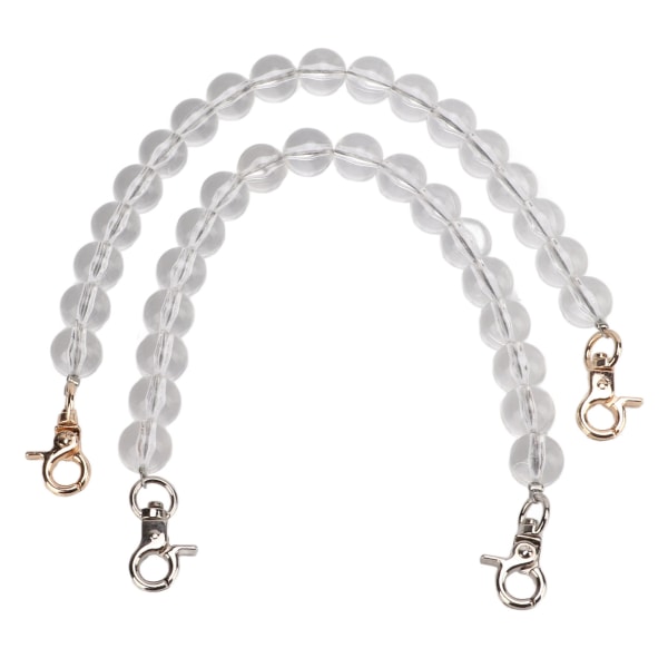 2 st Akryl Transparenta kedjor 30cm runda pärlor DIY-väskor Dekorationsersättningstillbehör för kvinnor14mm