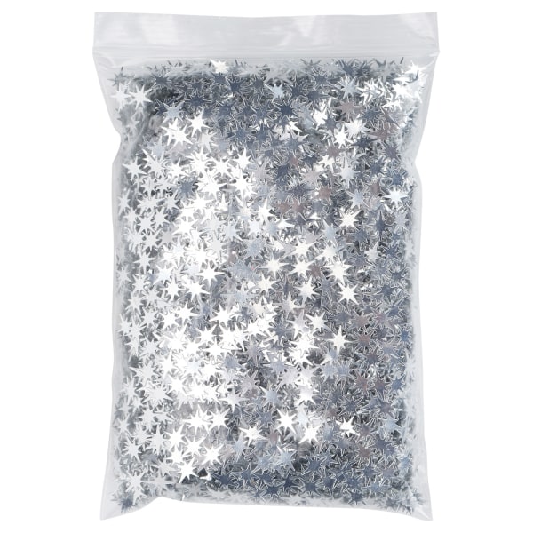 1 pakke stjernepailletter 8-spidset glitter dekorative krummer PVC-materiale DIY-pyntbeslag Sølv