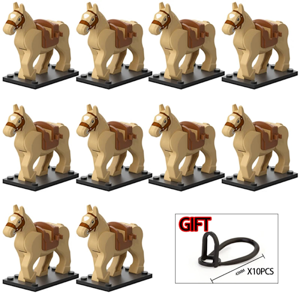 10 st/paket medeltida riddare romersk rohan krigshäst djurbyggstenar actionfigurer leksaker för barn present koruit xp1007-1016 XP1009(10PCS)