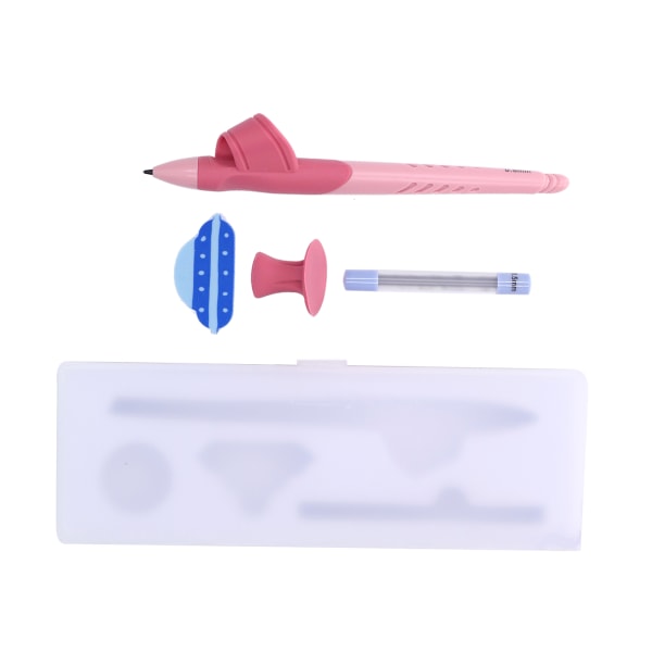 Mekanisk penna 0,5 mm Ergonomiskt grepp Hållningskorrigering 3 fingrar positionering blyertspenna för barn Studenter Rosa
